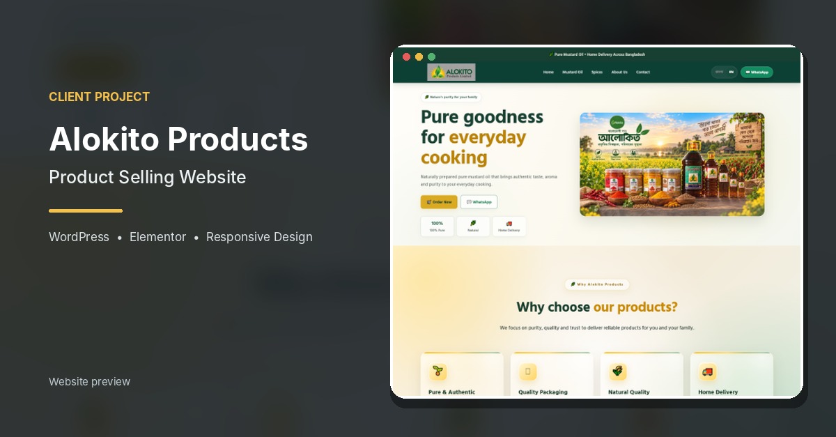 Alokito Products website